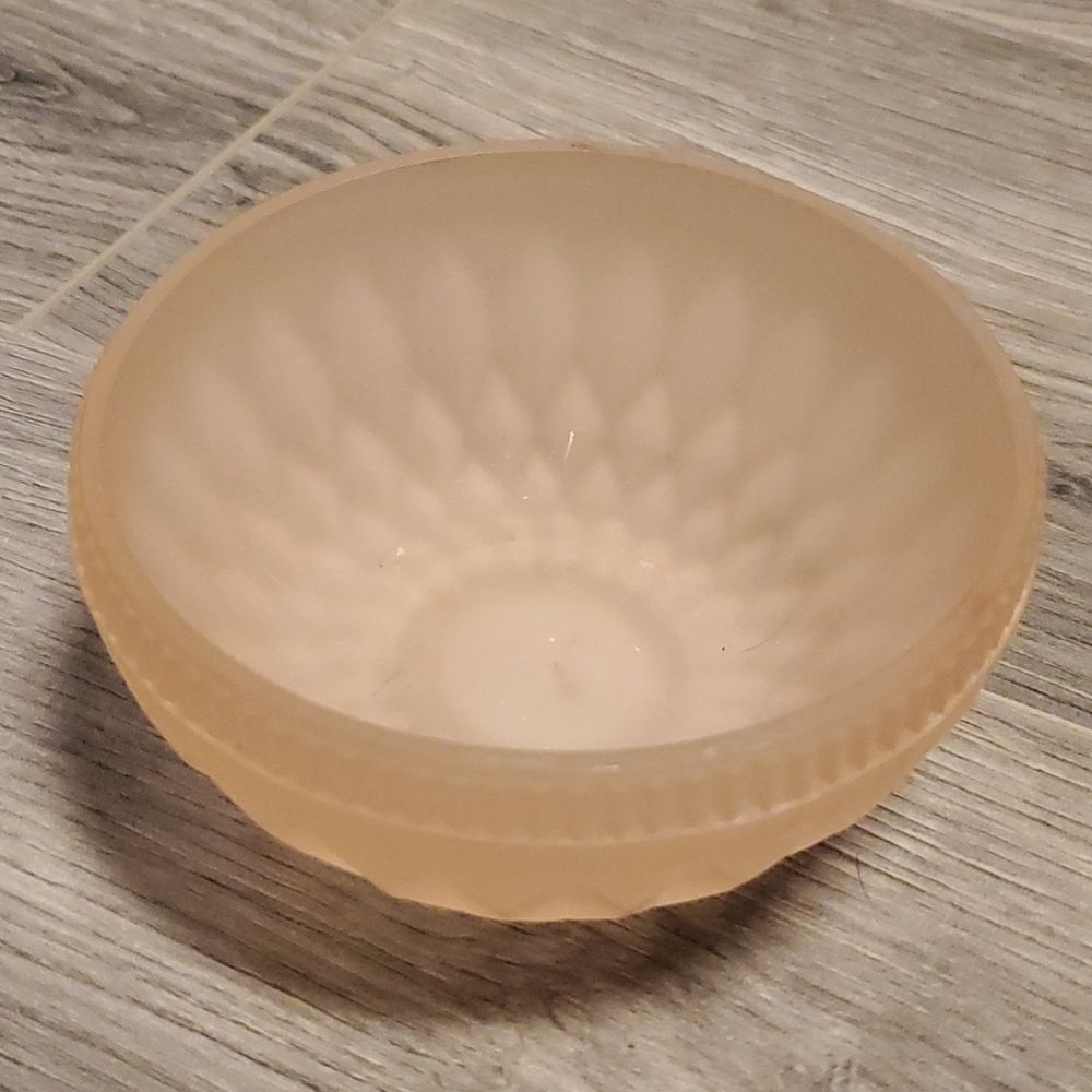 Vintage Pale Pink Frosted Depression Glass SM Bowl
